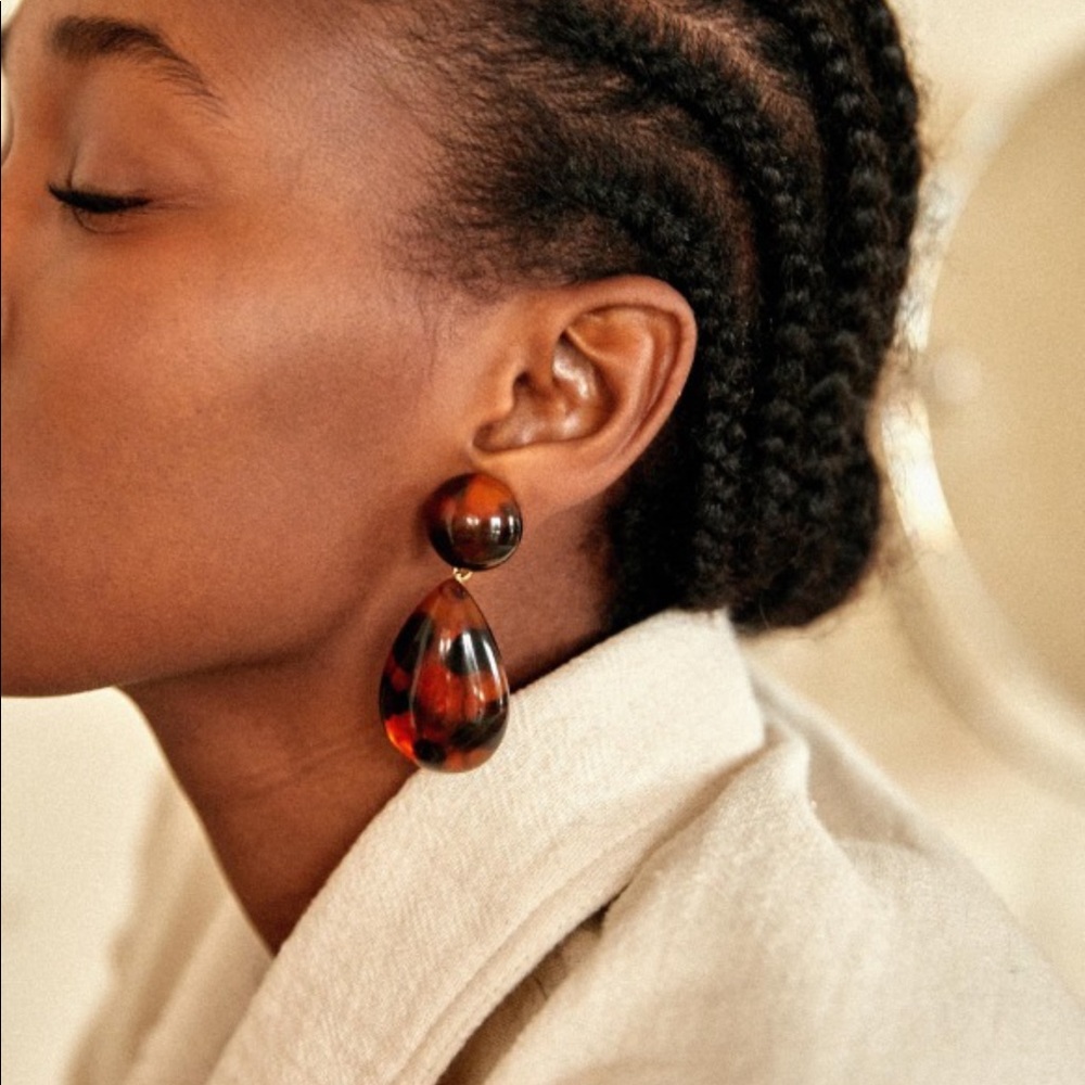 Sezane boucles d’oreilles adeline in ecru
